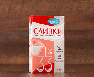 Сливки питьевые 33% "Чудское озеро", 1 л